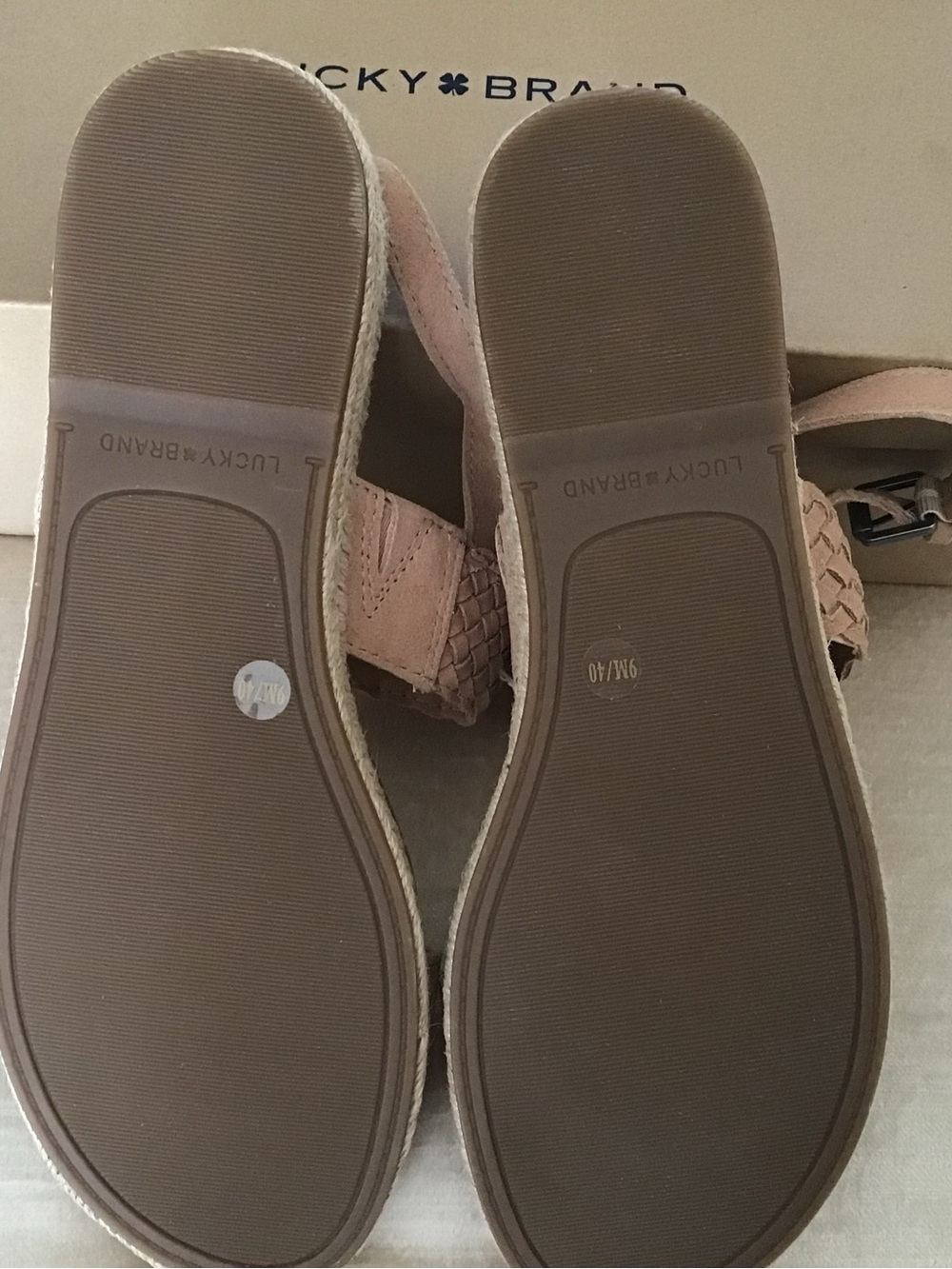 Lucky Brand Tan Woven Ankle-Strap Sandals - Picture 3 of 7